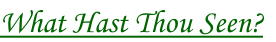 What Hast Thou Seen?